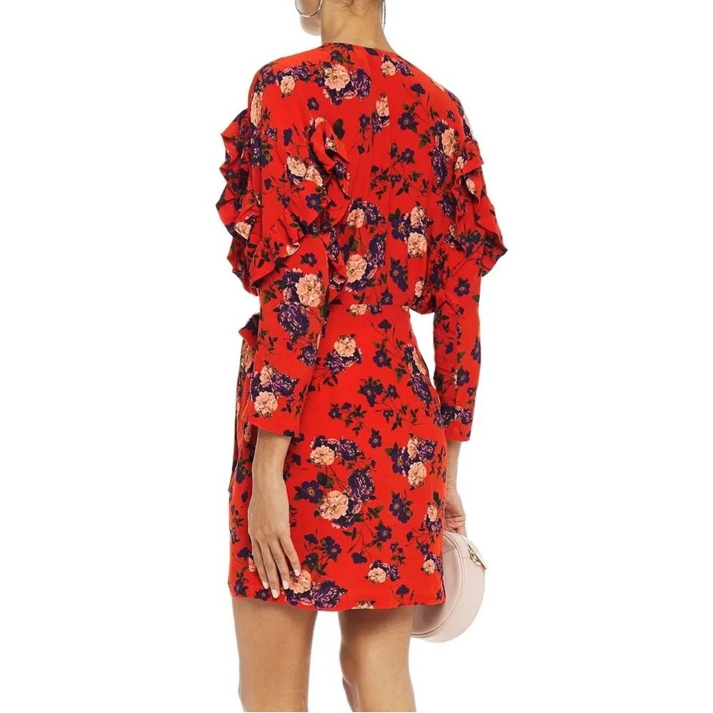 Floral Ruffle Wrap Dress - Picture 2 of 4